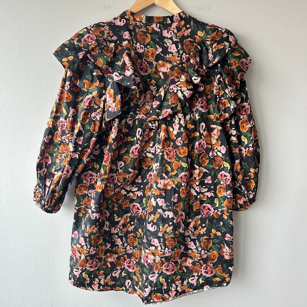 Something Navy Floral Mini Dress Women S Ruffle Button Front - Picture 4 of 6